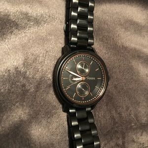 Black fossil watch